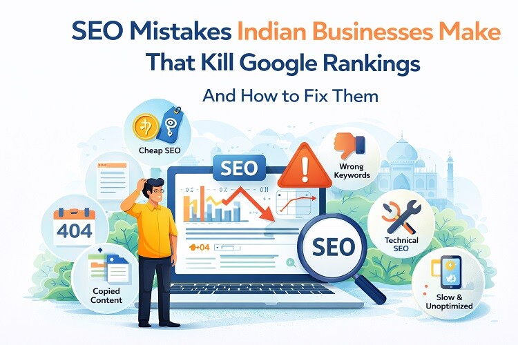 SEO Mistakes Indian Businesses Make That Kill Google Rankings And How to Fix Them SEO Mistakes Indian Businesses Make That Kill Google Rankings (And How to Fix Them)